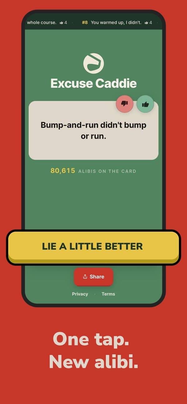 Excuse Caddie App Store screenshot 3